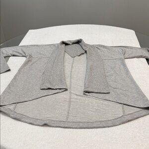 Athleta Waterfall Shawl Collar Open Heather Gray Cardigan Long Sleeve Size XS
